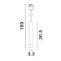 Nova Luce Buxton L - lampe suspendue pour système de rail magnétique - 3,2 x 3,2 x 150 cm - 10W TRIAC LED dimmable incl. - or