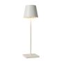 Lucide Justin - lampe de table d'extérieur rechargeable - gradateur à 3 niveaux - Ø 11 x 38 cm - 2,2W LED dimmable incl - IP54 - blanc