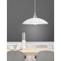 Nova Luce Shell - lampe suspendue - Ø 40 x 100 cm - blanc et chrome