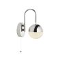 Searchlight Marbles - applique murale avec interrupteur à tirette - 10 x 20 cm - 5W LED dimmable incl - chrome