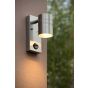 Lucide Arne 1 - Applique d'extérieur avec détecteur de mouvement - 6,3 x 12 x 16,3 cm - 5W LED incl. - IP44 - chrome satiné