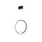 Nova Luce Celia - lampe suspendue avec télécommande - 43 x 10 x 120 cm - 25,6W LED dimmable incl - noir et opale