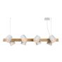 Lucide Noctorio - lampe suspendue - 120 x 35 x 142 cm - blanc et bois