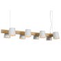 Lucide Noctorio - lampe suspendue - 120 x 35 x 142 cm - blanc et bois