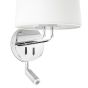 Faro Montreal - applique murale avec interrupteur - 21,5 x 19 x 39 cm - 3W LED incl. - blanc et chrome