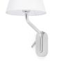 Faro Eterna Right - applique murale - 21,5 x 20 x 16 cm - 1W LED incl. - blanc et chrome