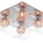 Nova Luce Cecelia - plafonnier - 40 x 34 x 15 cm - or rose et chrome