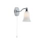 Searchlight Belvue - applique murale avec interrupteur à tirette - 9 x 14 cm - 2,5W LED incl. - IP44 - blanc et chrome