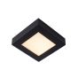 Lucide Brice-Led - plafonnier - 16,8 x 16,8 x 3,9 cm - 15W LED dimmable incl. - IP44 - noir