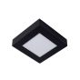 Lucide Brice-Led - plafonnier - 16,8 x 16,8 x 3,9 cm - 15W LED dimmable incl. - IP44 - noir