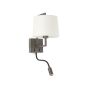 Faro Frame - applique murale avec interrupteur - 21,5 x 28 x 17,6 cm - 3W LED incl. - blanc et vieil or