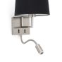 Faro Frame - applique murale avec interrupteur - 21,5 x 28 x 17,6 cm - 3W LED incl. - noir et nickel mat