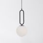 Nova Luce Grus - lampe suspendue - Ø 20 x 120 cm - noir mat et opale