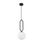 Nova Luce Grus - lampe suspendue - Ø 20 x 120 cm - noir mat et opale