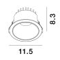 Nova Luce Luela - spot encastré - Ø 11,5 cm - taille encastrée Ø 10,5cm - 20W LED incl. - noir