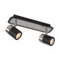 Lucide Lennert - spot en saillie 2L - 28 x 7 x 12 cm - 2 x 5W LED dimmable incl - noir