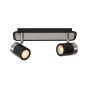 Lucide Lennert - spot en saillie 2L - 28 x 7 x 12 cm - 2 x 5W LED dimmable incl - noir