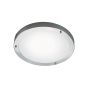 Nordlux Ancona Maxi - plafonnier - Ø 31,5 x 8 cm - IP44 - acier brossé et blanc opale