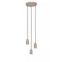 Lucide Evora 3L - lampe suspendue - Ø 25 x 150 cm - taupe