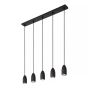 Lucide Evora 5L - lampe suspendue - 100 x 8 x 150 cm - noir