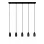 Lucide Evora 5L - lampe suspendue - 100 x 8 x 150 cm - noir