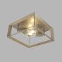 Searchlight Heaton - plafonnier - 30 x 30 x 30 cm - argent brossé et or