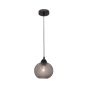 Nova Luce Porto - lampe suspendue - Ø 18 x 140 cm - gris foncé et noir