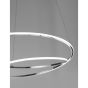 Nova Luce Viareggio - lampe suspendue - Ø 56 x 120 cm - 29W LED incl. - chrome