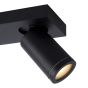 Lucide Taylor - spot en saillie 3L - 38 x 10 x 12,5 cm - 3 x 5W LED dimmable incl - dim to warm - IP44 - noir