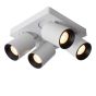 Lucide Nigel - spot en saillie - 20 x 20 x 11,3 cm - 4 x 5W dimmable incl. - dim to warm - white