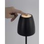 Nova Luce Colt - lampe de table extérieure à piles - Ø 11 x 38 cm - 1W LED dimmable incl - IP44 - noir sable