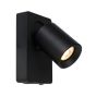 Lucide Nigel - applique murale avec interrupteur et port USB - 16 x 10 x 11,8 cm - 5W LED incl - noir