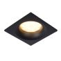 Lucide Ziva - spot encastrable - 85 x 85 mm, Ø 75 mm encastrable - IP44 - noir