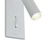 ONE Light Reading Spots - applique murale avec interrupteur - 6 x 4,7 x 15 cm - 3W LED incl. - blanc