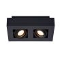 Lucide Xirax - spot en saillie 2L - 14 x 25 x 8 cm - 2 x 5W LED dimmable incl - noir