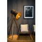 Lucide Marlowe - lampadaire - 43 x 55 x 170 cm - noir et or