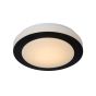 Lucide Dimy - plafonnier de salle de bains - Ø 28,6 x 8 cm - 12W LED dimmable incl - IP21 - noir et opale