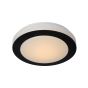 Lucide Dimy - plafonnier de salle de bains - Ø 28,6 x 8 cm - 12W LED dimmable incl - IP21 - noir et opale